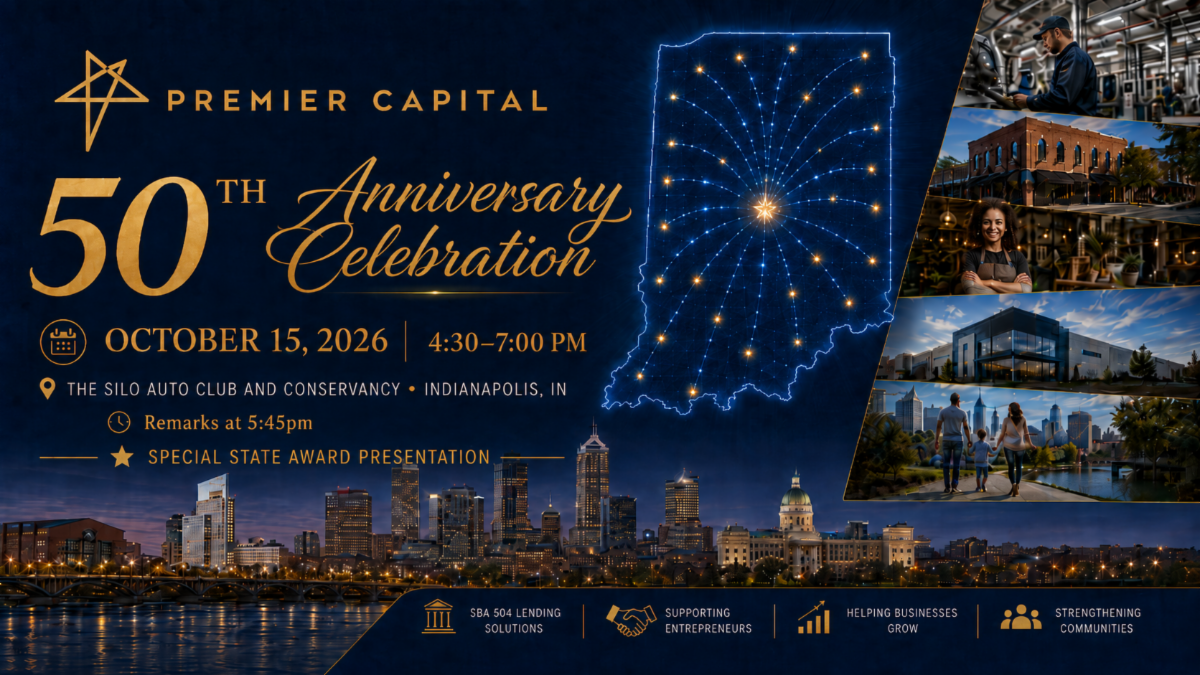 Premier Capital 50th Anniversary Celebration, October 15, 2026 at The SILO Auto Club and Conservancy in Indianapolis